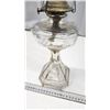 Image 4 : #2 Colonial clear glass coal oil lamp, w/ chimney