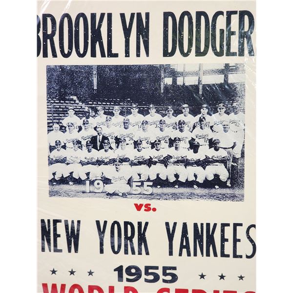 Brooklyn Dodgers vs New York Yankees 1955, world series poster