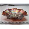 Image 2 : Amber depression glass serving dish