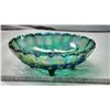 Image 1 : Large green carnival glass bowl