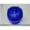 Image 2 : Cobalt blue depression glass biscuit barrel