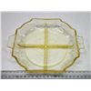 Image 1 : Med yellow depression glass serving plate