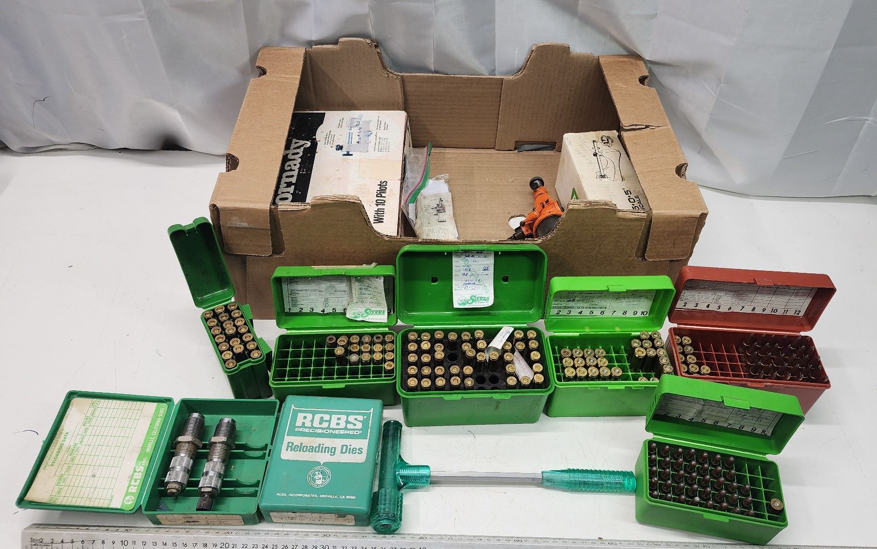 Reloading Shells Box full of odd shells & reloading equipment - Schmalz Auctions