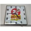Image 1 : "Dogs n Suds Root Beer" advertising electric lighted wall clock 15.5" X 15.5"