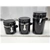 Image 1 : 3pc black cannister set