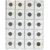 Image 1 : Sheet of 20 Canadian 5 cent coins - 1922-1943 mixed