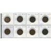 Image 1 : Sheet of 8, Canadian large cent pennies - 1903-1920