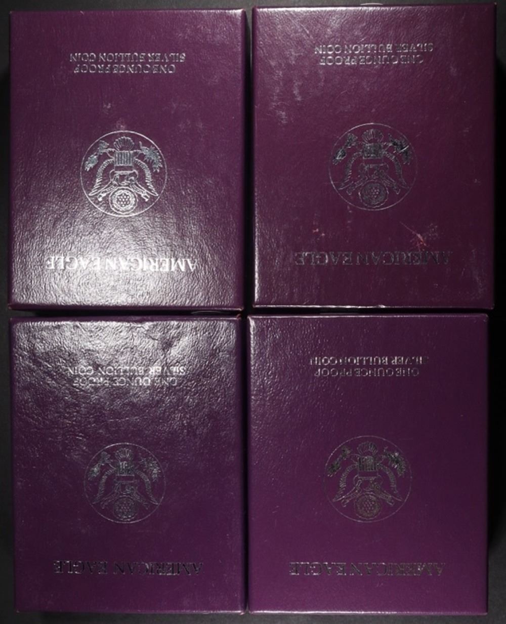 (2) 1992 & (2) 1993 PROOF ASE BOXES W/ COA