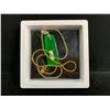 Image 2 : BURMESE STERLING BUCKLE IMPERIAL GREEN JADEITE CICADA PENDANT IN CASE