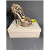 Image 2 : PAIR OF JIMMY CHU 123TEASE SHADED DESERT SNAKE PRINT WITH MET HEELS SIZE 37 WITH ORIGINAL BOX