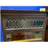 Image 2 : ANTIQUE OAK 4 STACK LAWYERS BOOKCASE WITH LEAD GLASS WINDOW (SOME GLASS DAMAGE)
