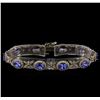 Image 1 : 14KT White Gold 7.90 ctw Tanzanite and Diamond Bracelet