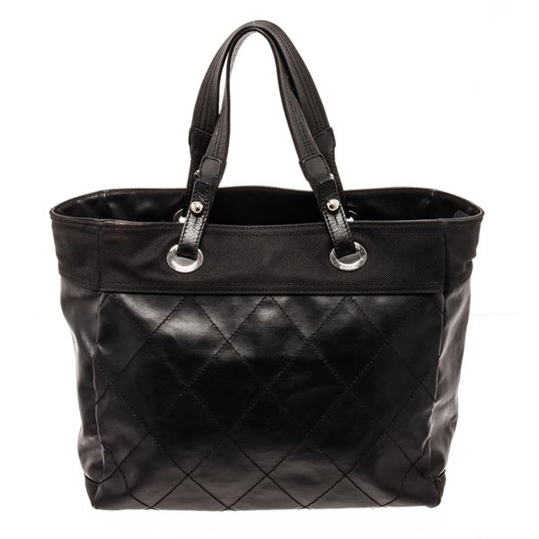 Chanel Biarritz Tote Black Leather