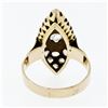 Image 7 : Antique Victorian 14k Rosy Yellow Gold Rose Cut Diamond Marquise Navette Ring