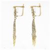 Image 3 : Vintage 18K Yellow Gold Open Work Drop Chandelier & Dangle Tassels Post Earrings