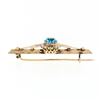 Image 3 : Antique Victorian 14k Gold Blue Stone & Seed Pearl Halo Tapered Bar Brooch Pin