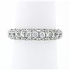 Image 1 : Fancy 18K White Gold 1.15 ctw Round Pave Diamond 4.75mm Domed Wedding Band Ring