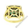 Image 9 : Vintage 14k Gold & Silver Top Round Green Emerald Rectangular Large Platter Ring