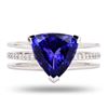 Image 1 : 4.27 ctw Tanzanite and 0.17 ctw Diamond 18K White Gold Ring