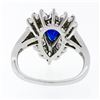 Image 7 : Vintage Platinum 2.69 ctw GIA NO HEAT Sapphire & Diamond Ballerina Cocktail Ring