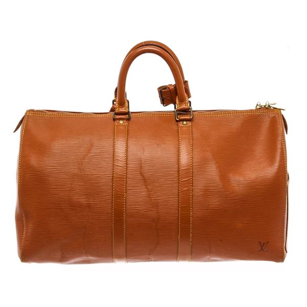 Louis Vuitton Keepall 50 Boston Bag Brown Epi Leather
