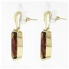 Image 3 : 18k Gold 10.0 ctw Marquise Cut Fine Orange Citrine & Diamond Drop Dangle Earring