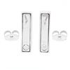 Image 3 : Movado 18k White Gold 0.15 ctw Pave Set Round Diamond Wrapped Heart Bar Earrings