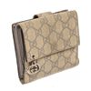 Image 2 : Gucci Beige Canvas Leather GG Suprme Compact Tab Wallet
