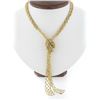 Image 5 : 14K Gold Long Faceted Gold Open Weave Pattern "Scarf" 39" Long Wrap Necklace