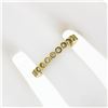 Image 3 : 14k Yellow Gold 0.92 ctw Round Milgrain Bezel Set Diamond Eternity Band Ring Sz