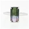 Image 4 : 14k White Gold 3.44 ctw Emerald Pink & Green Watermelon Tourmaline Solitaire Rin