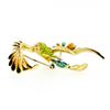 Image 6 : Vintage 18k Yellow Gold Multi Color Enamel Flying Ruby Eye Peacock Pin Brooch