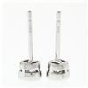 Image 3 : NEW Solid 14k White Gold 0.42 ctw Bezel Set Round Brilliant Diamond Stud Earring