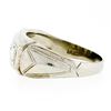 Image 5 : Men's Antique Art Deco 14K White Gold 0.75 ctw European Diamond 3 Stone Band Rin