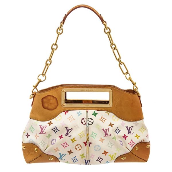 Louis Vuitton White Multicolor Monogram Judy MM Shoulder Bag
