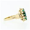 Image 5 : Antique Victorian 14k Gold 0.42 ctw Round Emerald 1.7mm Pearl Petite Cluster Rin