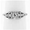 Image 1 : Art Deco Platinum 0.50 ctw Old European Diamond Engagement Ring