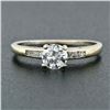Image 2 : Antique Art Deco 18k White Gold 0.55 ctw European Diamond Solitaire & Accent Rin