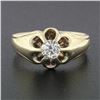 Image 2 : Antique Victorian 14k Yellow Gold Men's 0.57 ctw Old European Diamond Belcher Ri
