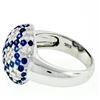 Image 8 : 18K White Gold 1.95 ctw Pavï¿½ Sapphire & Diamond Puffed Domed Heart Cluster Rin