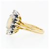 Image 6 : Vintage 14k Gold Marquise Opal Round Sapphire Diamond Halo Cocktail Ring