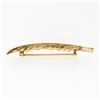 Image 4 : Vintage 14K Yellow Gold Seed Pearl Brushed Finish Long Feather Leaf Brooch Pin