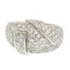 Image 1 : 14k White Gold Wide 1.50 ctw Pave Diamond Domed Wrap-Around Band Dinner Ring