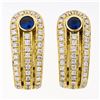 Image 7 : QUALITY Di Modolo 18K Yellow Gold 1.90 ctw Sapphire Diamond Huggie Cuff Earrings