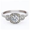 Image 1 : 0.60 ctw SI2 CLARITY CENTER Diamond 18K White Gold Ring (0.94 ctw Diamonds)