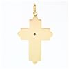 Image 2 : Vintage 14k Yellow Gold Wide Polished 0.15 ctw Bezel Diamond Cross Charm Pendant