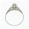 Image 8 : Antique Art Deco Engraved 18k White Gold 0.32 ctw Mine Cut Diamond Solitaire Rin