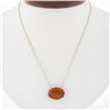 Image 2 : NEW 14k Yellow Gold GIA 15.85 ctw Lab Grown Oval Orange Sapphire Pendant Necklac