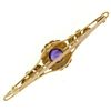 Image 3 : Antique Victorian 15k Yellow Gold .64 ctw Old Cut Amethyst & Seed Pearl Brooch P