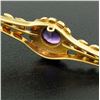 Image 7 : Antique Victorian 15k Yellow Gold .64 ctw Old Cut Amethyst & Seed Pearl Brooch P